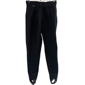 Sportina Black Wool Blend Snowboard Stirrup Ski Pants Women's, Size 12L